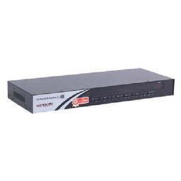 固網(wǎng)HK UI 1016 16端口機架型KVM多電腦切換器 黑色設計與無線路由器產(chǎn)品圖片解析